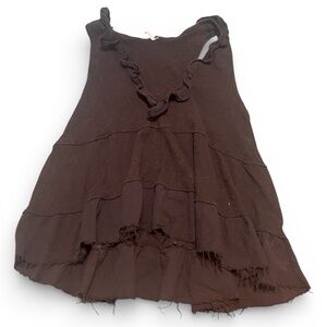 Free People Black Ruffle Tank Top